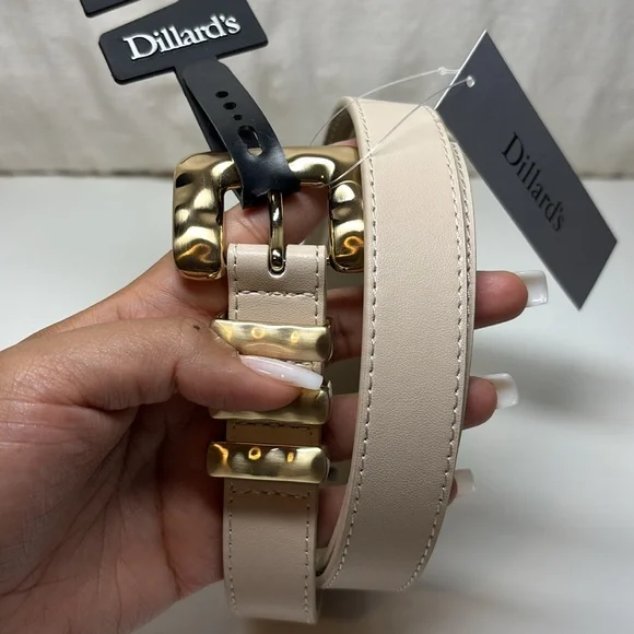 Dillards Women’s Belt In Bone | Sz L | NWT - Picture 3 of 4